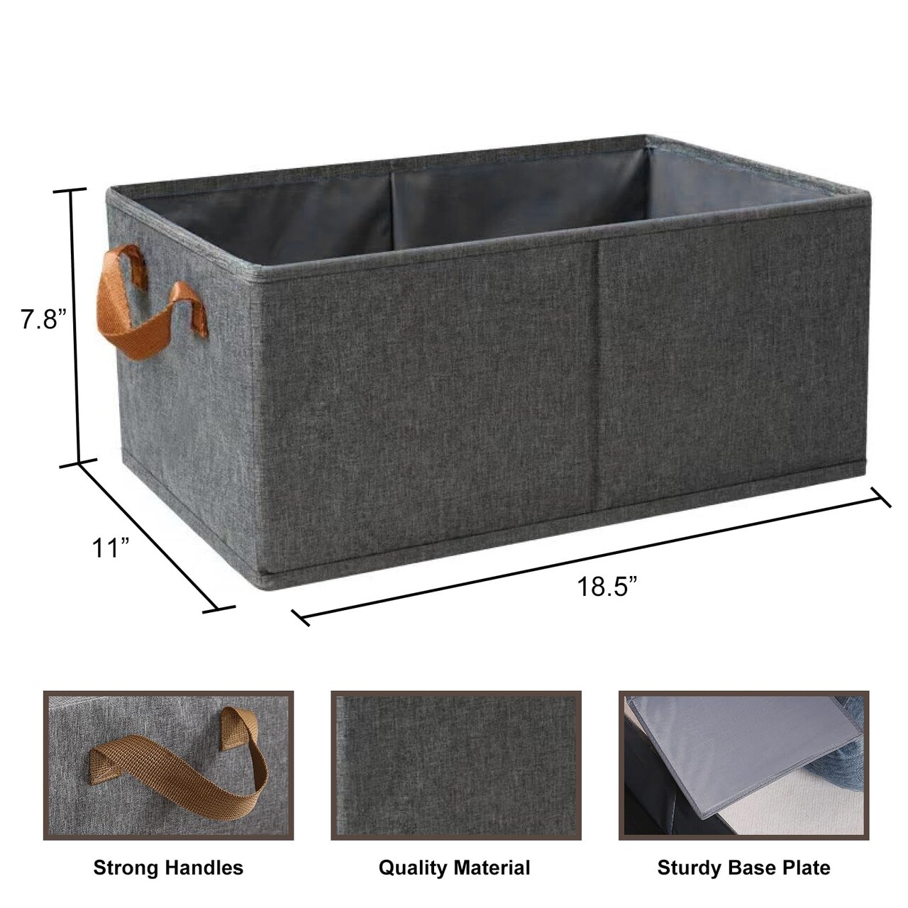 Pack of 3 Large Capacity Storage Bins Closet Organizer Sturdy Foldable Fabric Storage Boxes for Organizing Clothing,Sheets,Toys,Shelves Basket Storage Bin With Handles